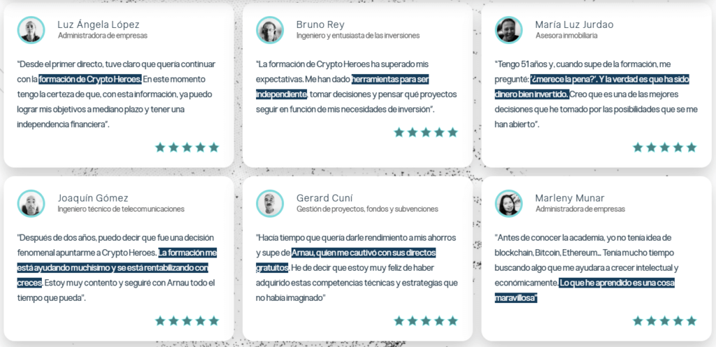 Lee opiniones reales sobre Crypto Hero Pro. Experiencias de alumnos que cambiaron su vida financiera con esta formación.